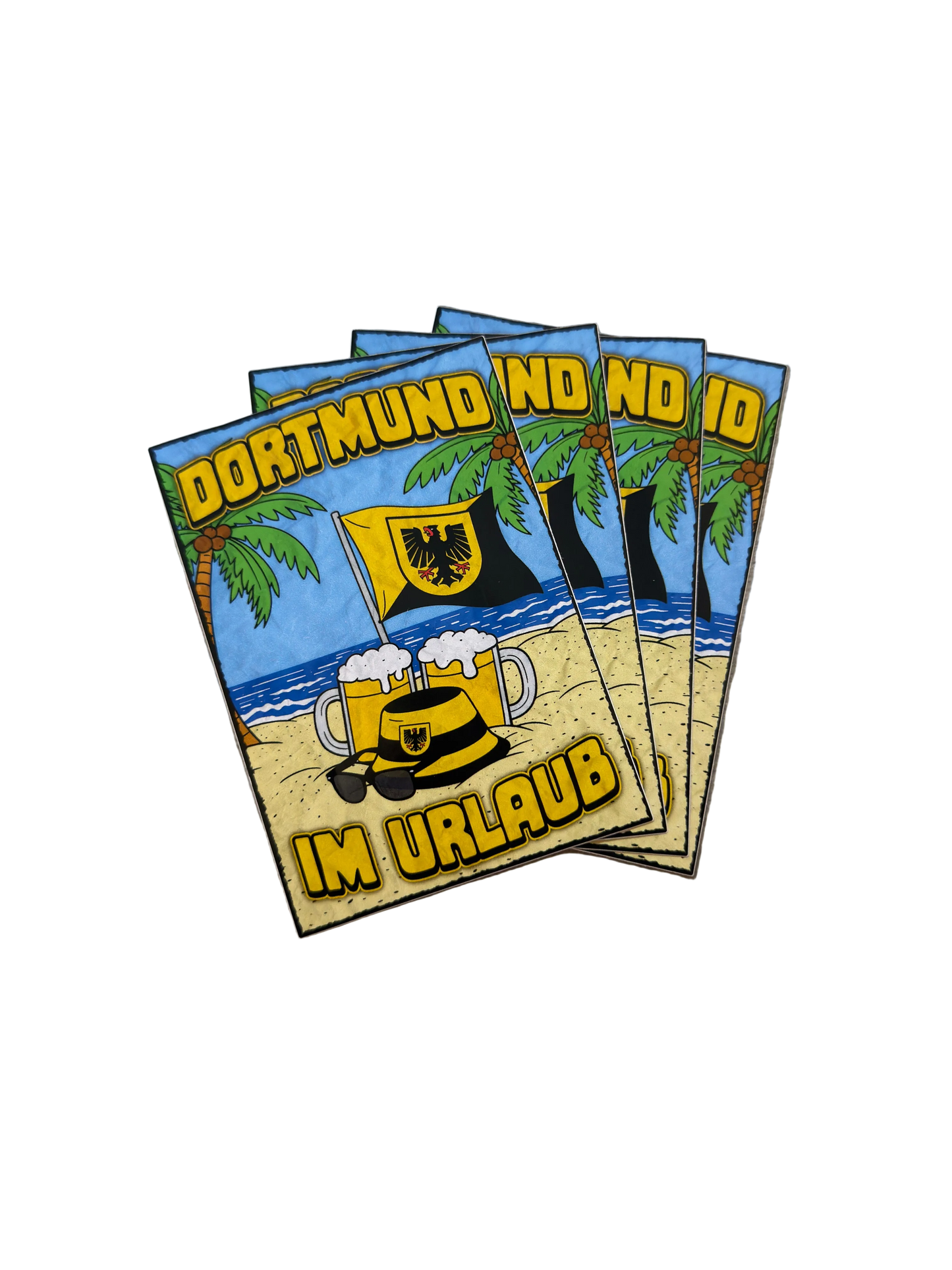 Dortmund im Urlaub Sticker, Dortmund Aufkleber Motiv für Fußballfans
