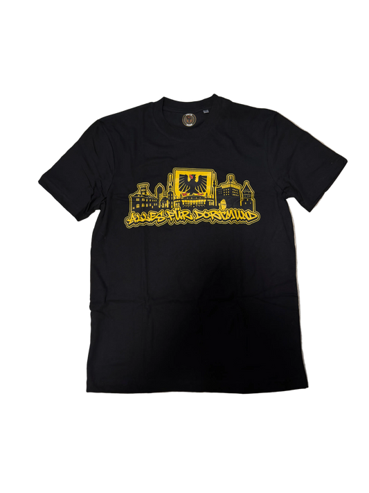 Alles für Dortmund T-Shirt - schwarzes Dortmund Shirt mit Print, Fanartikel für Dortmund Fans
