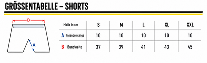 Dortmund 1909 Sportshorts - Größentabelle S bis 2XL
